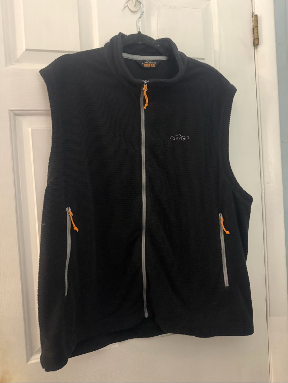 Orvis Trout Bum Men’s XXL Black Waffle Fleece Full Zip Vest